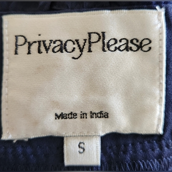 Privacy Please Albee Dress Women Navy Chiffon Polkadots Blogger Fav Sz SM NEW - Picture 12 of 14